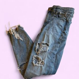 American Eagle Distressed Hi-Rise Jeggings Size 4 Regular